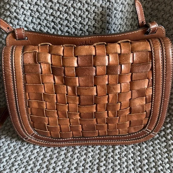 RLL Brown Woven Leather Crossbody Bag - Picture 6 of 6